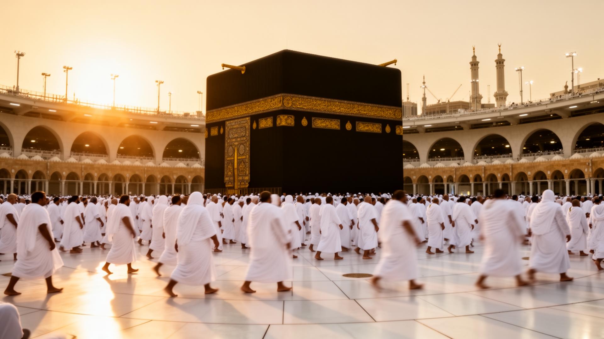 Pilger beim Tawaf um die Kaaba